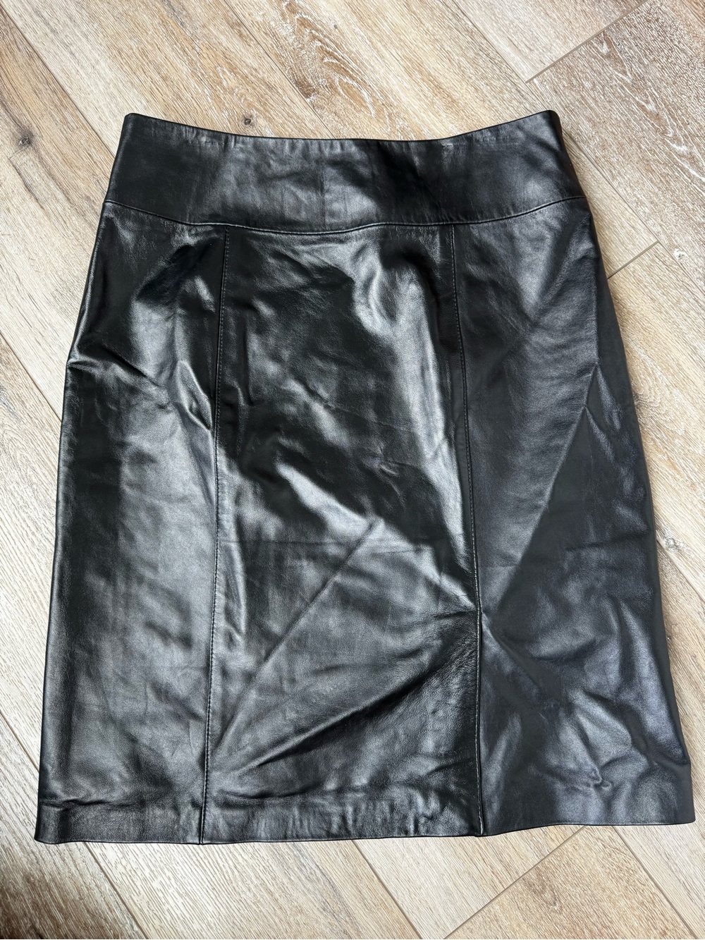 Jaclyn Smith 100% Leather Black Pencil Skirt Size 12 Fits Like 10 Career Classic